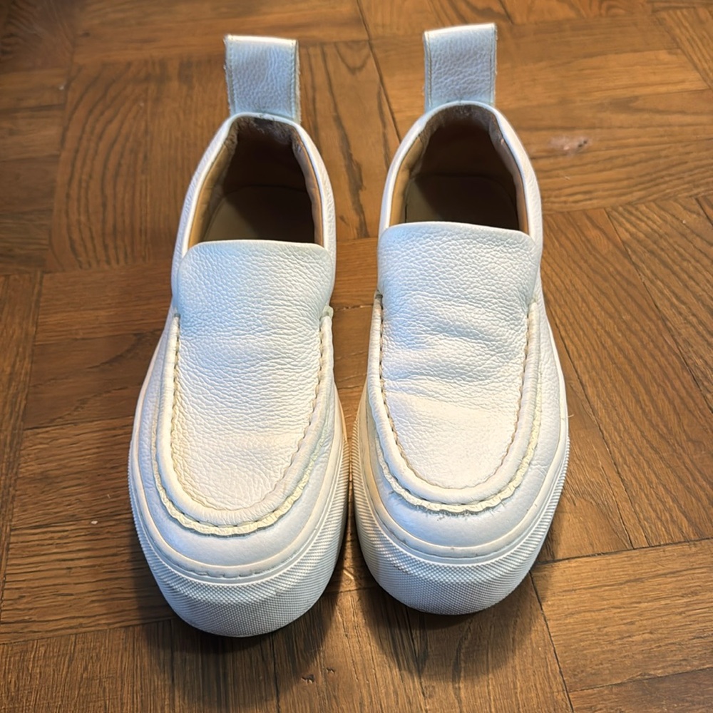 White platform slide sneakers size 8